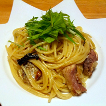柚子こしょう風味の干物パスタ
