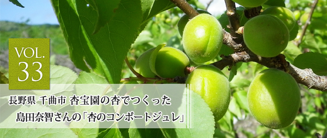 vol.33 長野県千曲市 高松さんの杏でつくった、島田奈智さんの杏のコンポートジュレ