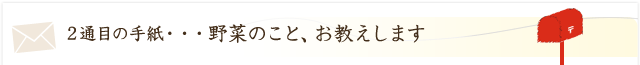 野菜のこと、お教えします