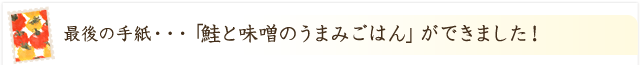 「鮭と味噌のうまみごはん」ができました！