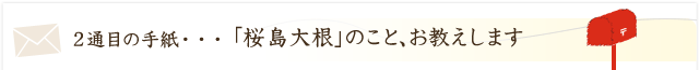 「桜島大根」のこと、お教えします。