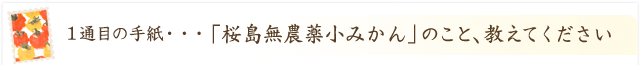 料理家から生産者へ「桜島無農薬小みかんのこと、教えてください！」