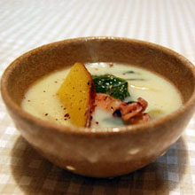 さつまいもと小松菜のソイスープ