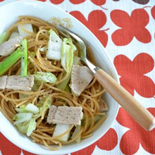 塩チャーシューと白菜のパスタ