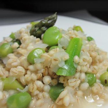 はだか麦と緑野菜のリゾット