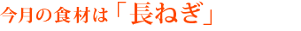 今月の食材は「長ねぎ」