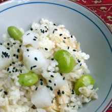 銀杏・帆立・山芋の炊き込みご飯