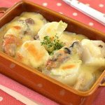 牡蠣と根菜の豆乳グラタン
